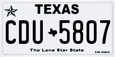 TX license plate CDU5807