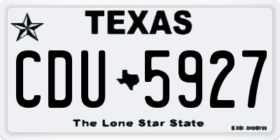 TX license plate CDU5927