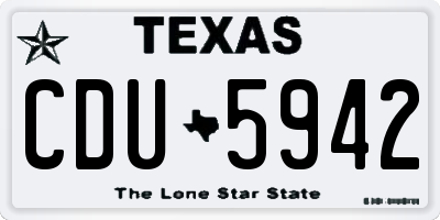 TX license plate CDU5942