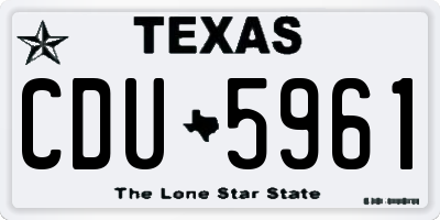 TX license plate CDU5961