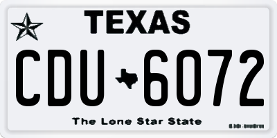 TX license plate CDU6072