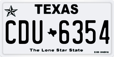 TX license plate CDU6354