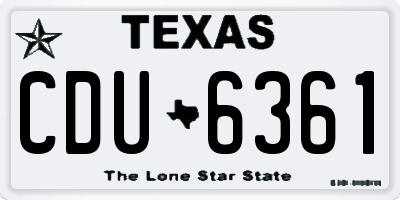 TX license plate CDU6361