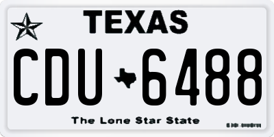 TX license plate CDU6488