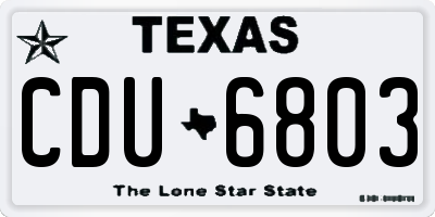 TX license plate CDU6803