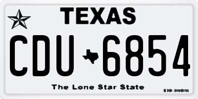 TX license plate CDU6854