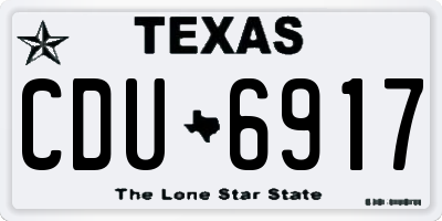 TX license plate CDU6917