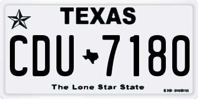 TX license plate CDU7180