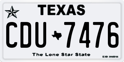 TX license plate CDU7476