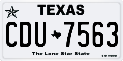 TX license plate CDU7563