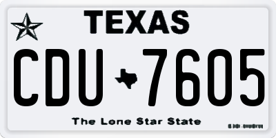TX license plate CDU7605