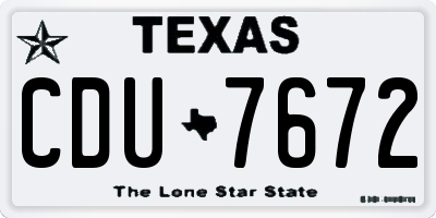 TX license plate CDU7672