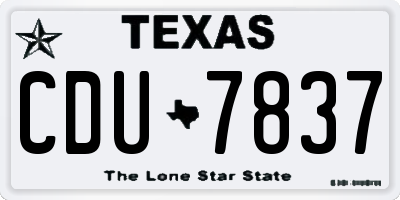 TX license plate CDU7837