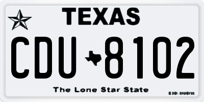 TX license plate CDU8102