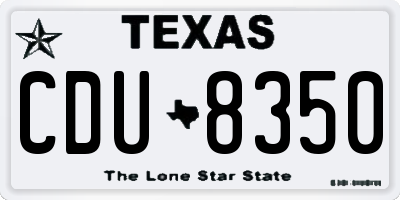 TX license plate CDU8350