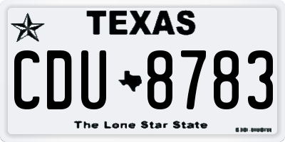 TX license plate CDU8783