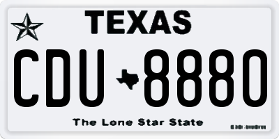 TX license plate CDU8880