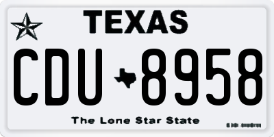 TX license plate CDU8958