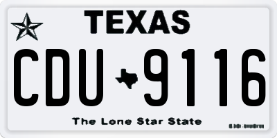 TX license plate CDU9116