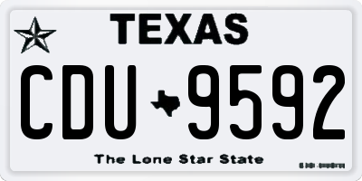 TX license plate CDU9592