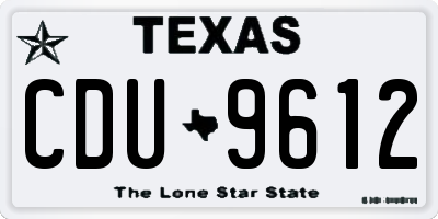 TX license plate CDU9612