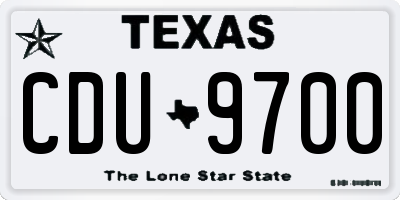 TX license plate CDU9700