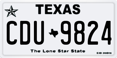 TX license plate CDU9824