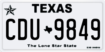 TX license plate CDU9849