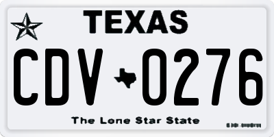 TX license plate CDV0276