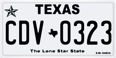 TX license plate CDV0323