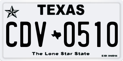 TX license plate CDV0510
