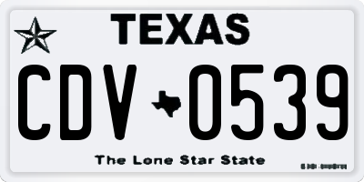 TX license plate CDV0539