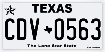 TX license plate CDV0563