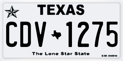 TX license plate CDV1275