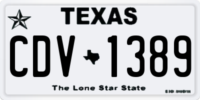 TX license plate CDV1389