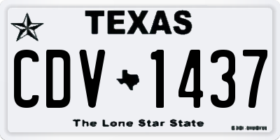 TX license plate CDV1437