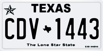 TX license plate CDV1443