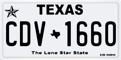 TX license plate CDV1660