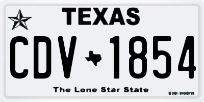 TX license plate CDV1854