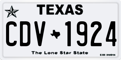 TX license plate CDV1924