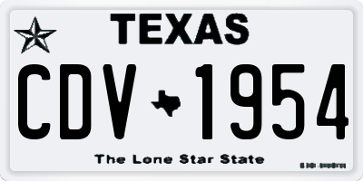 TX license plate CDV1954