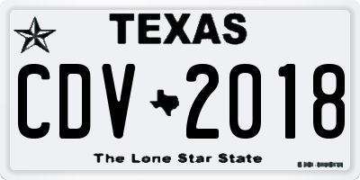 TX license plate CDV2018