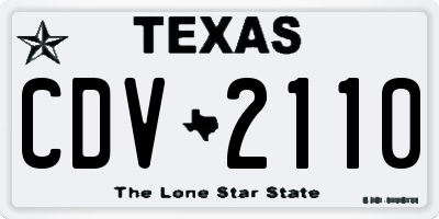 TX license plate CDV2110
