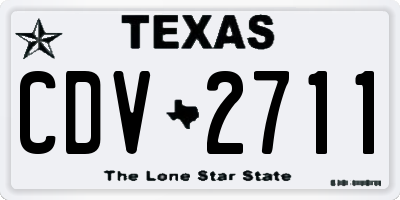 TX license plate CDV2711