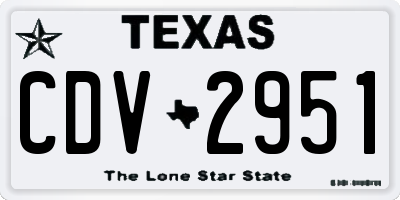 TX license plate CDV2951