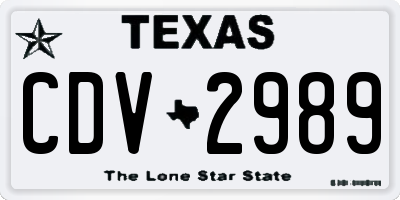 TX license plate CDV2989