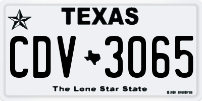 TX license plate CDV3065