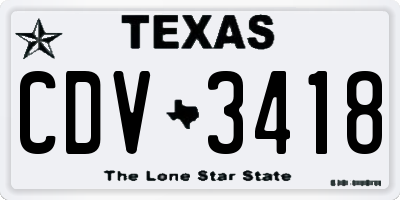 TX license plate CDV3418