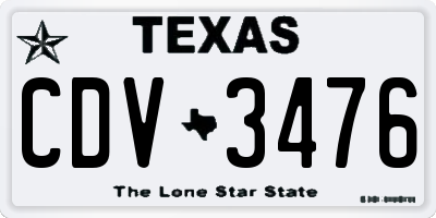 TX license plate CDV3476