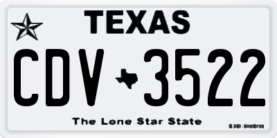 TX license plate CDV3522